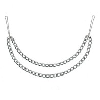 Silver Nipple Clamps With Double Chain