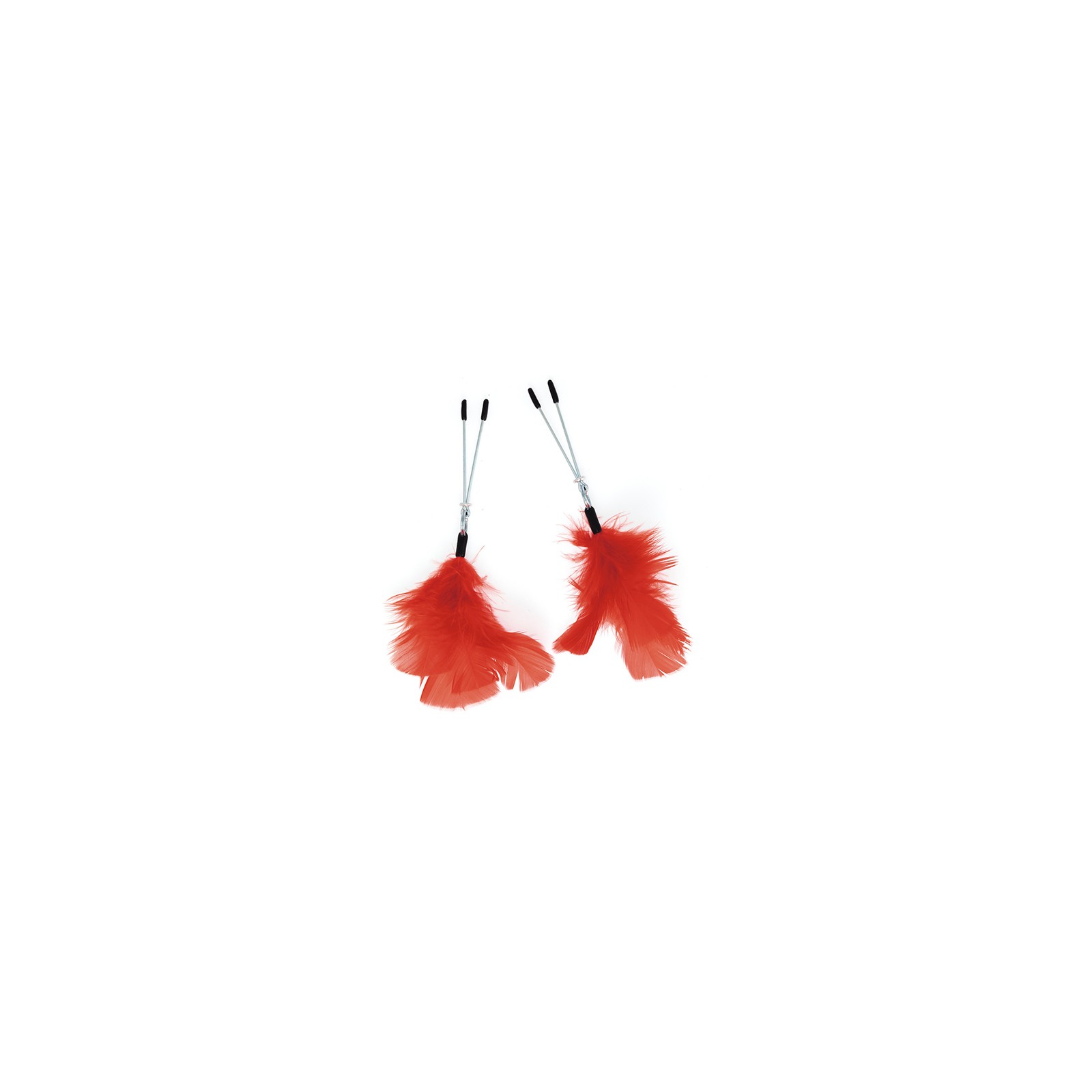 Red Feather Nipple Clamps for Sensual Play