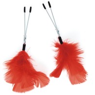 Red Feather Nipple Clamps for Sensual Play