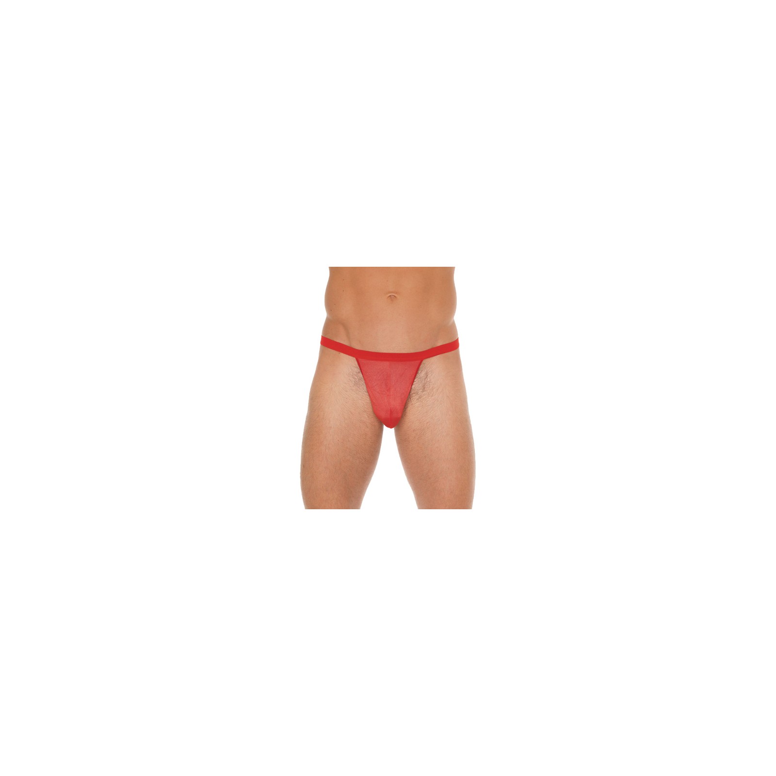 Mens Red Mesh G-String - Alluring Comfort