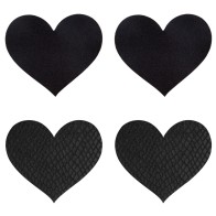 Pasties Peekaboo Corazones Negros Moda Coqueta