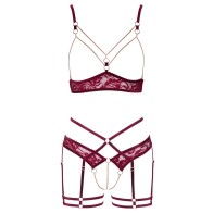 Abierta Fina Open Red Lace Set Small