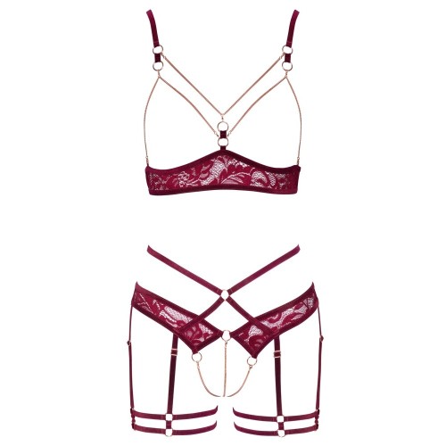 Abierta Fina Open Red Lace Set X Large