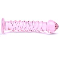 Dildo de Vidrio Texturizado Rosa