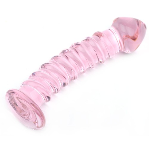 Dildo de Vidrio Texturizado Rosa