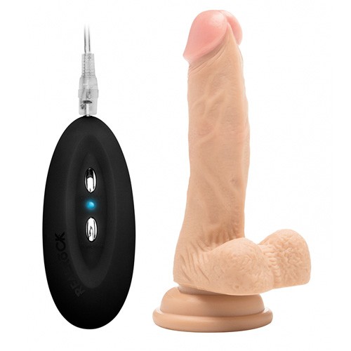 RealRock 7 Inch Vibrating Realistic Cock with Scrotum