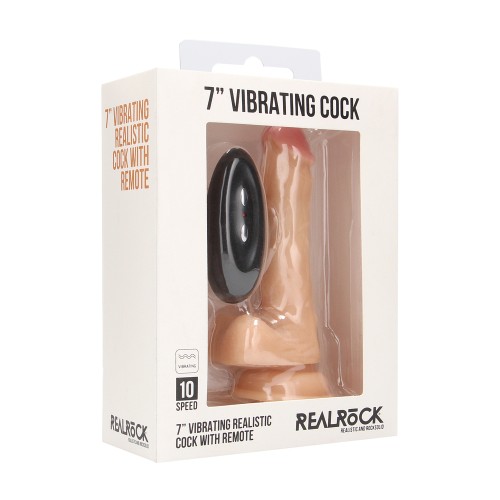 RealRock 7 Inch Vibrating Realistic Cock with Scrotum