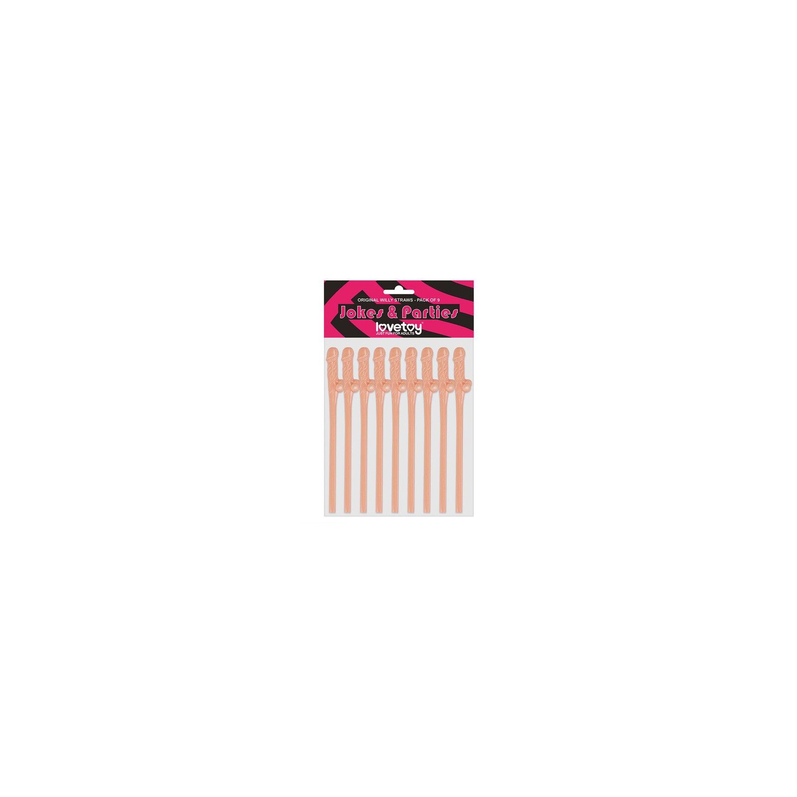 Lovetoy Pack Of 9 Willy Straws Flesh Pink