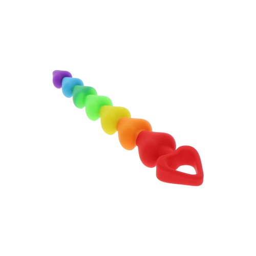 ToyJoy Rainbow Heart Anal Beads for Playful Exploration