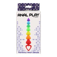 Cuentas Anales en Forma de Corazón ToyJoy Rainbow para Exploración Juguetona