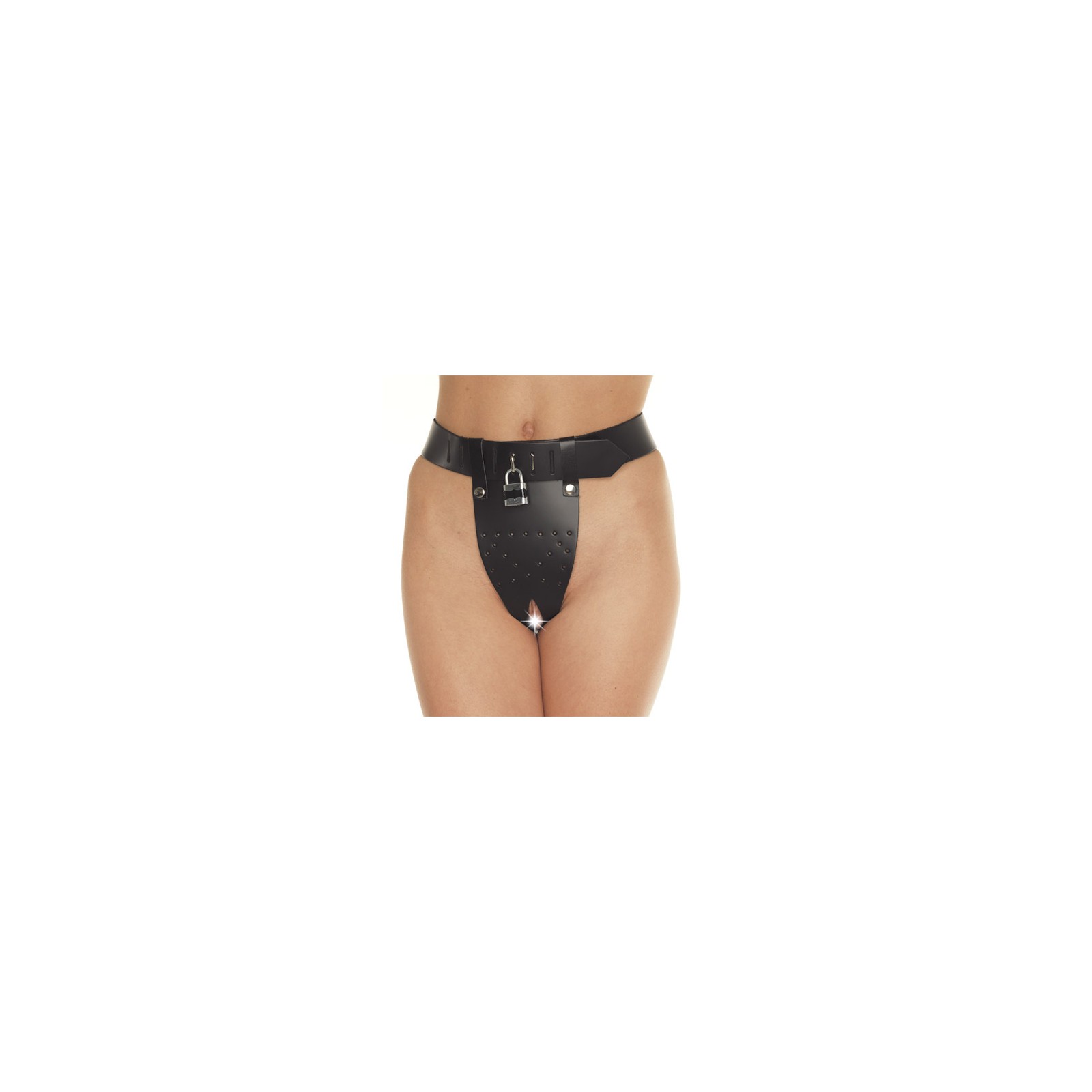 Leather Chastity Brief M/L for BDSM Play