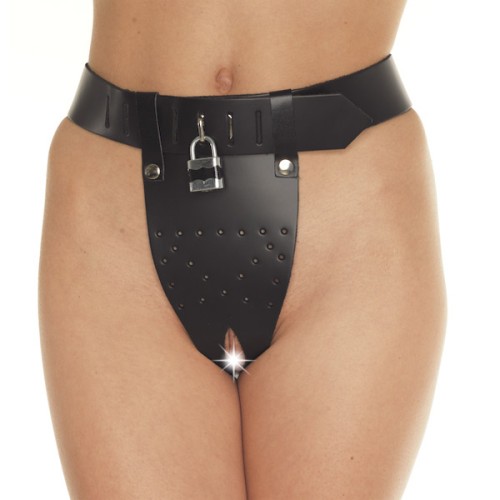 Leather Chastity Brief M/L for BDSM Play