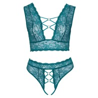 Conjunto Bralette y Tanga Crotchless Cottelli Curves XXXL Lencería Sensual