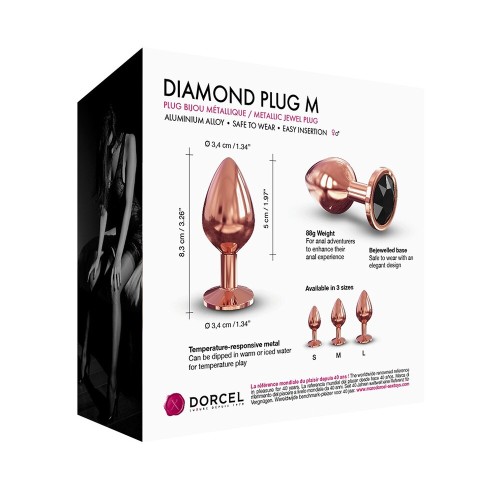 Plug Anal Dorcel Diamond Rosa Oro Mediano