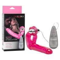 Ultimate Triple Stimulator Vibrating Cock Ring with Dong