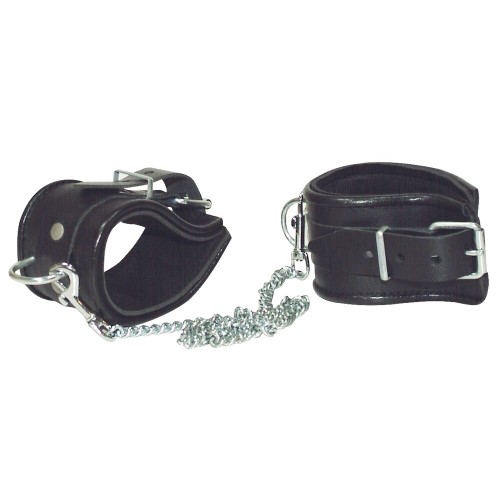 Zado Leather and Chain Ankle Leg Restraint - BDSM Bondage