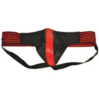 Jock de Cuero Negro y Rojo Rouge Garments