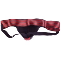 Jock de Cuero Negro y Rojo Rouge Garments