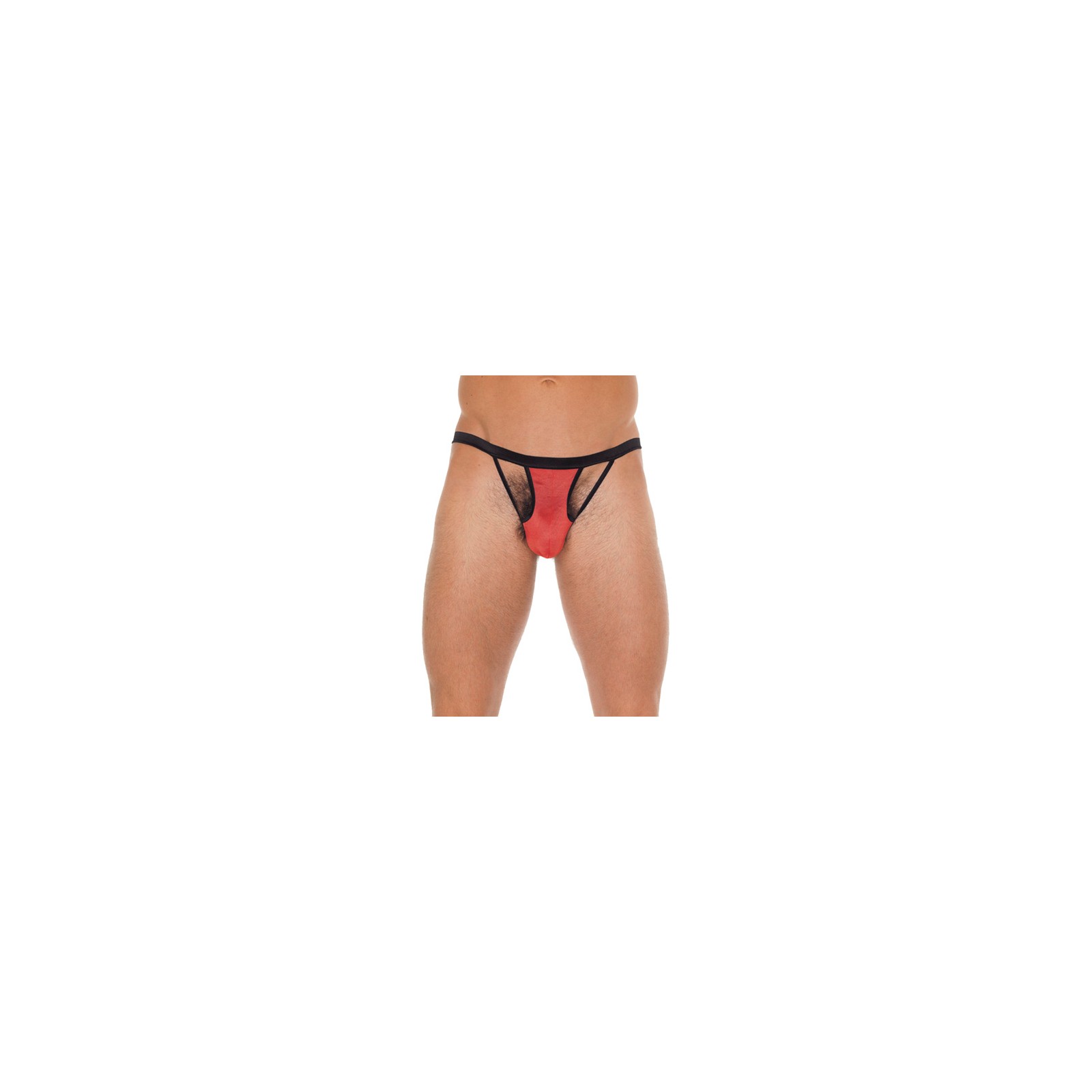 Mens Black G-String with Red Pouch