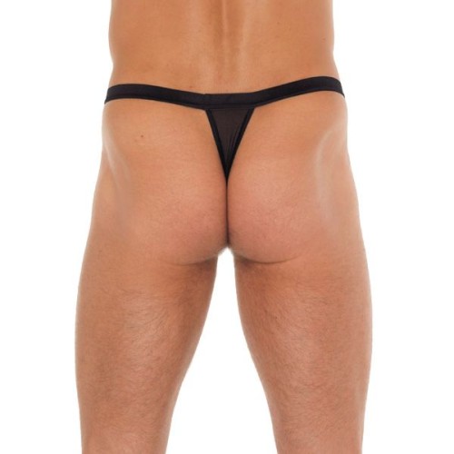 Mens Black G-String with Red Pouch