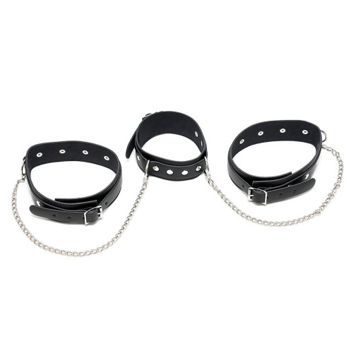 Leather Neck and Leg Chain Cuffs