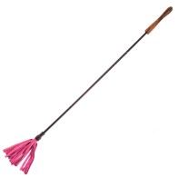 Rouge Pink Riding Crop with Wooden Handle