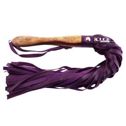 Flogger de Cuero Púrpura con Mango de Madera