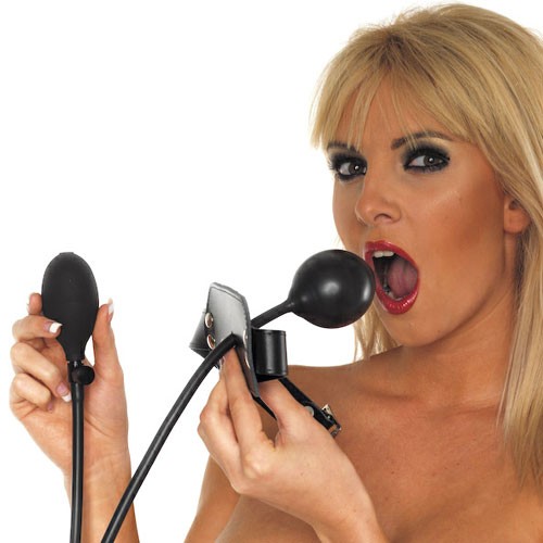 Gag Inflable de Cuero para Juegos de Bondage