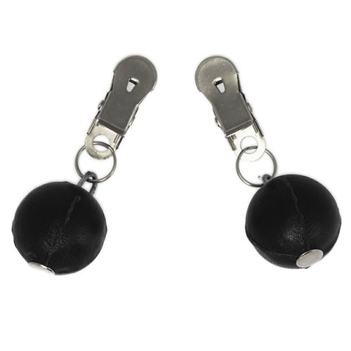 Nipple Clamps with Black Round Weights - BDSM Accessories