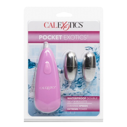 Pocket Exotics Waterproof Double Silver Bullets for Discreet Pleasure