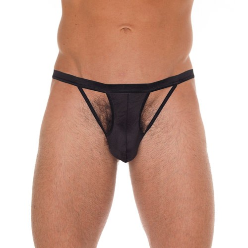 Men's Black Cut Out G-String