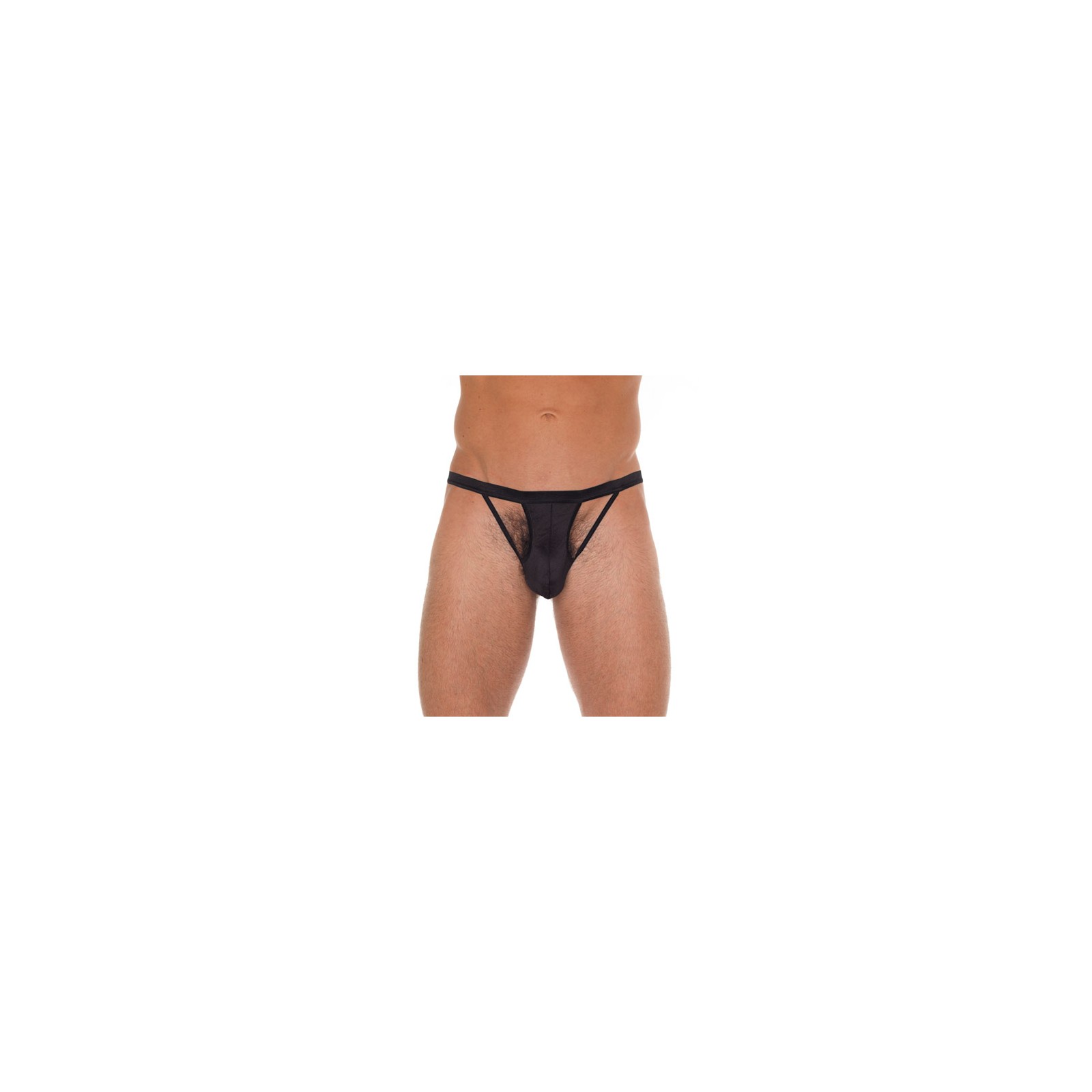 G-String Negro Cortado para Hombre