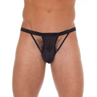 G-String Negro Cortado para Hombre