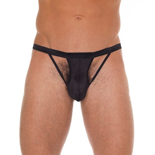 G-String Negro Cortado para Hombre