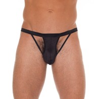 G-String Negro Cortado para Hombre