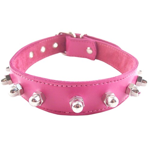 Collar de Piel Rosa con Estrellas Rouge Garments para Uso Elegante