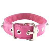 Collar de Piel Rosa con Estrellas Rouge Garments para Uso Elegante