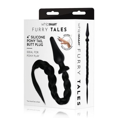 Furry Tales Black Pony Tail Butt Plug for Role Play