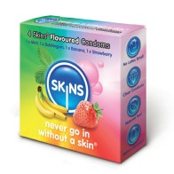 Condones Saborizados Skins 4 Pack | Sabores Deliciosos | Sexo Seguro