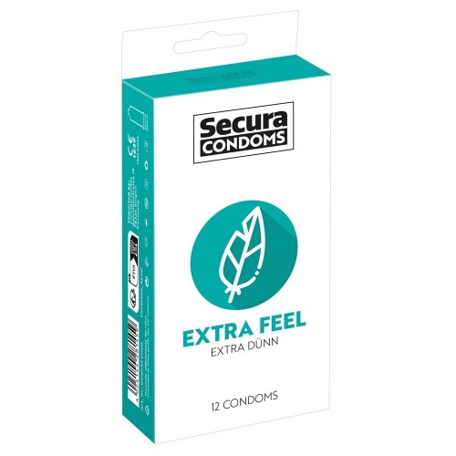 Secura Extra Feel Condoms Pack of 12 for Unmatched Sensation