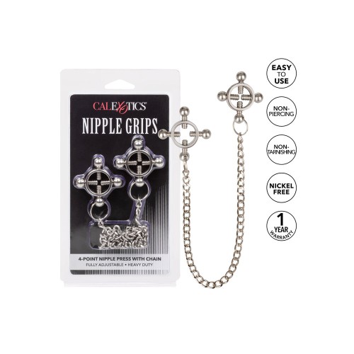 Nipple Grips 4 Point Nipple Press with Chain for Teasing