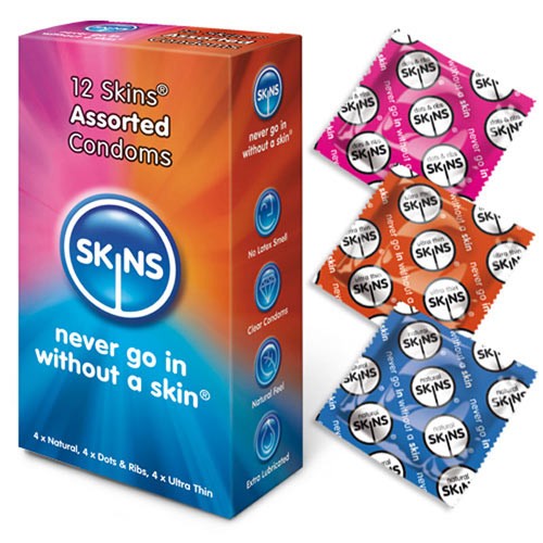 Pack Asortido de Condones Skins 12 Unidades - Variedad de Placer