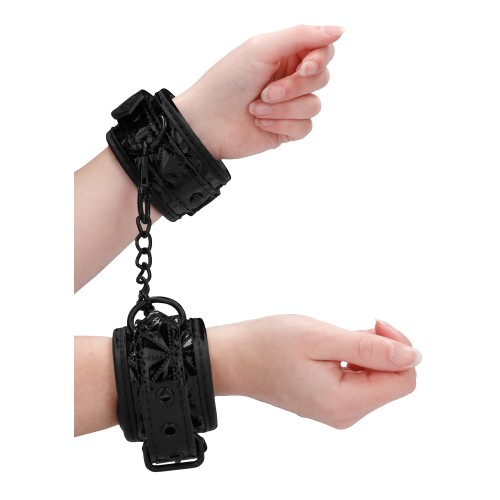 Ouch Luxury Black Hand Cuffs for Elegant BDSM Play