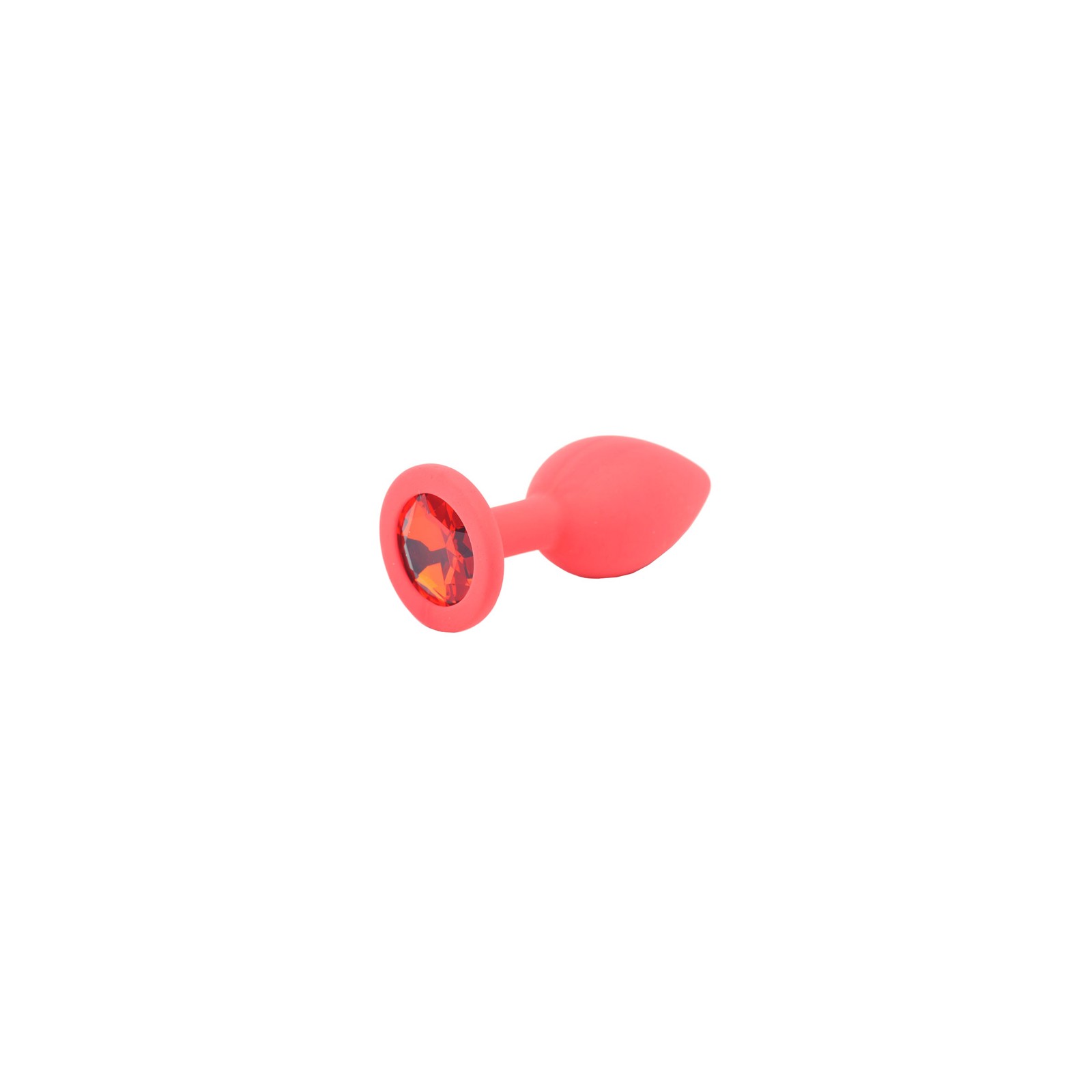 Small Red Jewelled Silicone Butt Plug for Elegant Pleasure