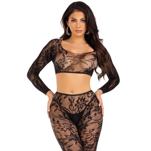 Leg Avenue Crop Top and Footless Tights for Flattering Fashion