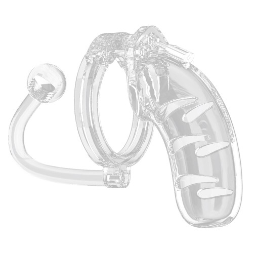 Man Cage 11 Clear Chastity Device with Butt Plug