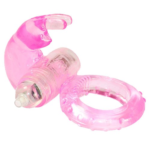 Pink Jelly Vibrating Rabbit Cock Ring for Couples