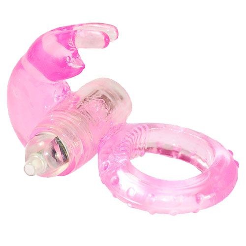 Anillo Vibrador de Gel Rosa con Conejito para Parejas