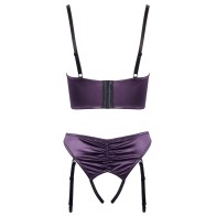 Cottelli Satin Quarter Cup Bra Set for Seductive Style