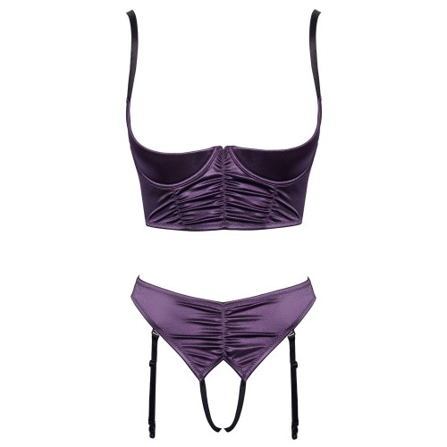 Cottelli Satin Quarter Cup Bra Set for Seductive Style